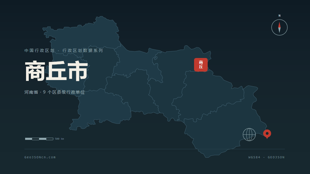 商丘市矢量地图PPT模板预览（行政区划代码 411400）