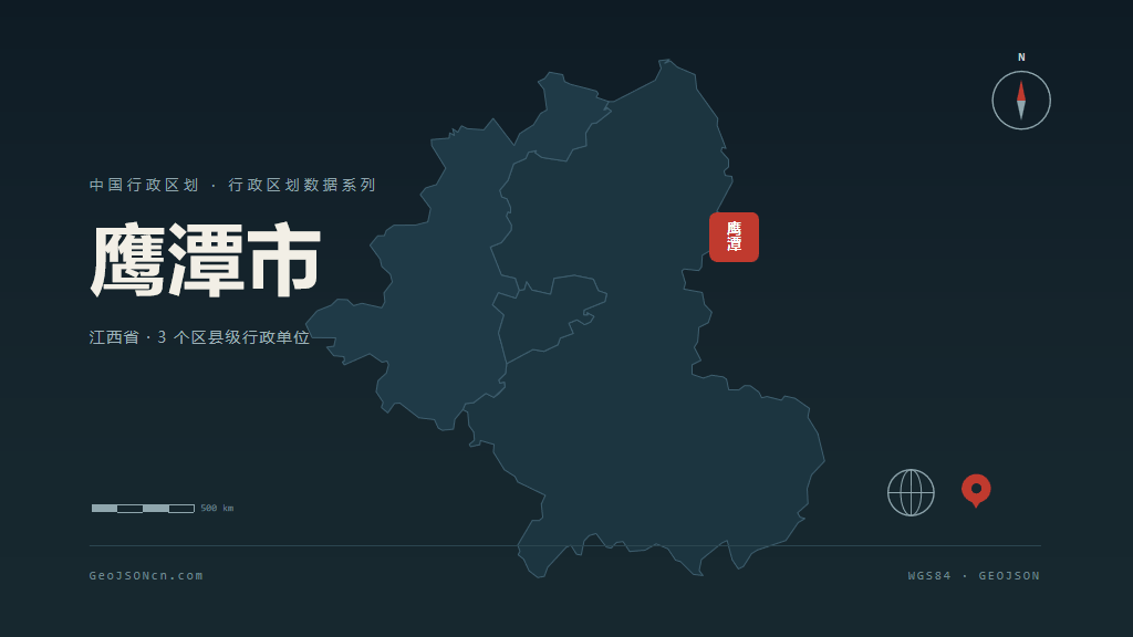 鹰潭市矢量地图PPT模板预览（行政区划代码 360600）