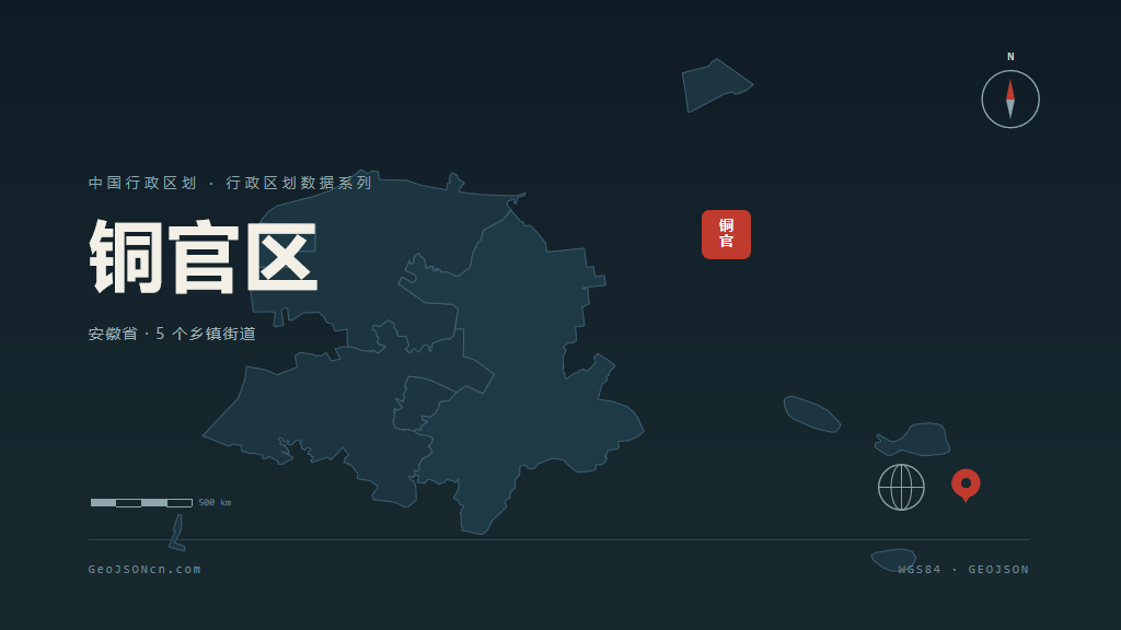 铜陵市铜官区矢量地图PPT模板预览图