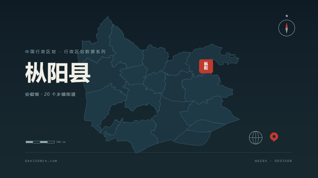铜陵市枞阳县矢量地图PPT模板预览图