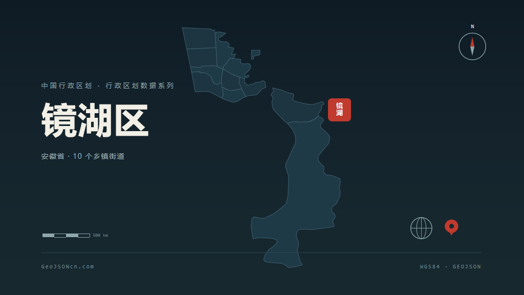 芜湖市镜湖区矢量地图PPT模板预览图