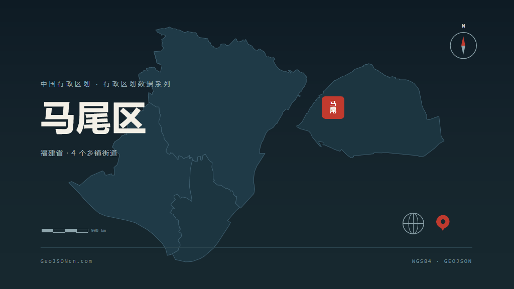 福州市马尾区矢量地图PPT模板预览图