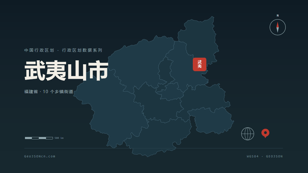 南平市武夷山市矢量地图PPT模板预览图
