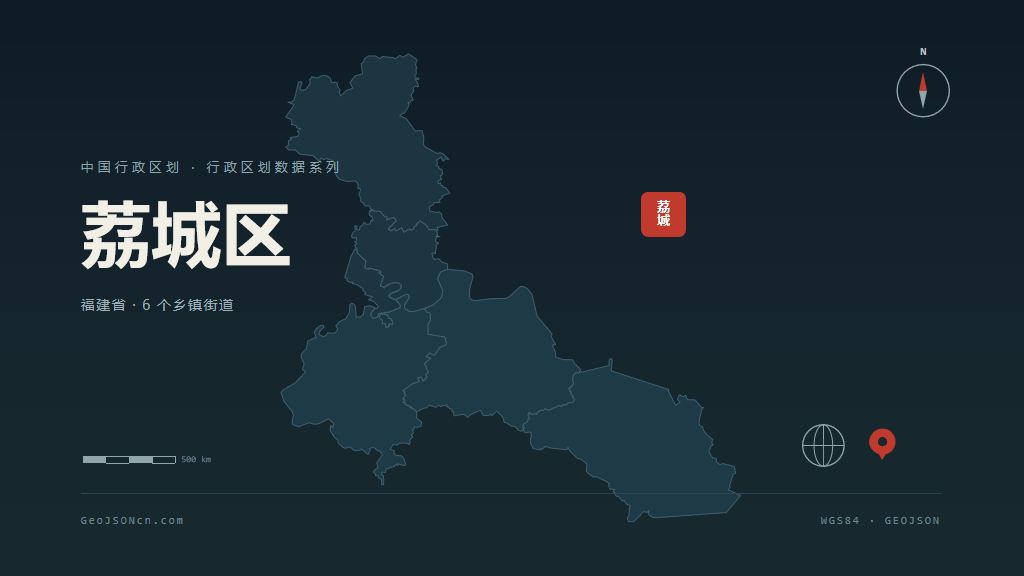 莆田市荔城区矢量地图PPT模板预览图