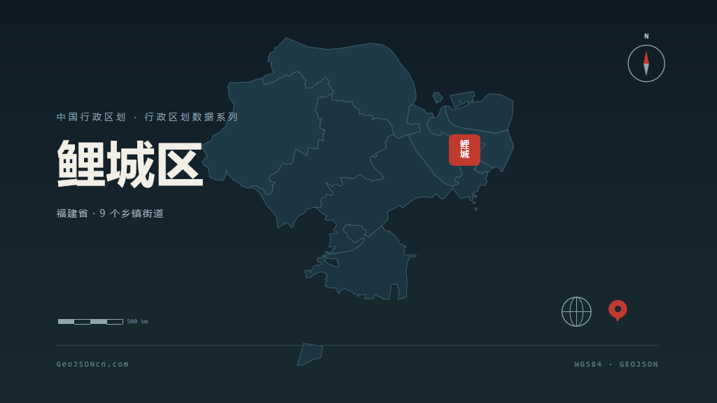 泉州市鲤城区矢量地图PPT模板预览图