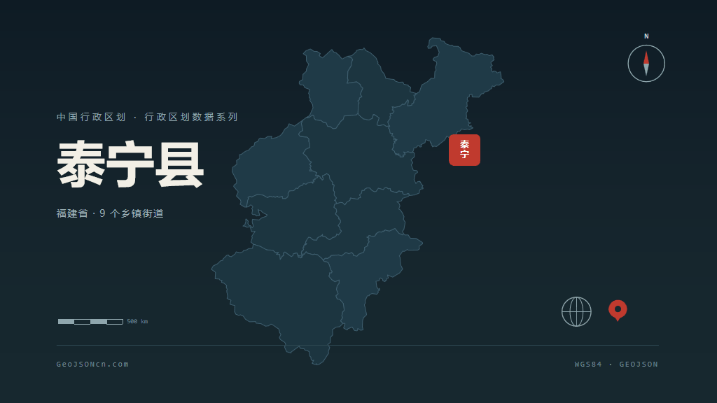 三明市泰宁县矢量地图PPT模板预览（行政区划代码 350429）