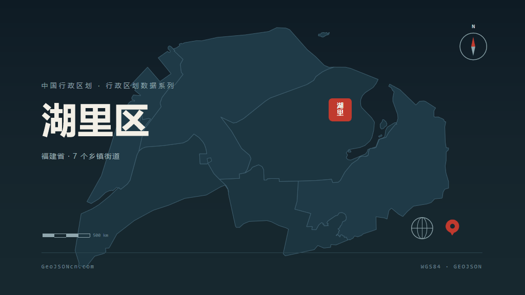 厦门市湖里区矢量地图PPT模板预览图