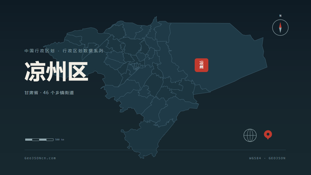 武威市凉州区矢量地图PPT模板预览图