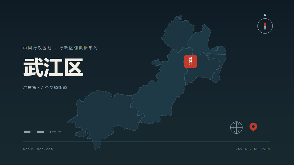 韶关市武江区矢量地图PPT模板预览图