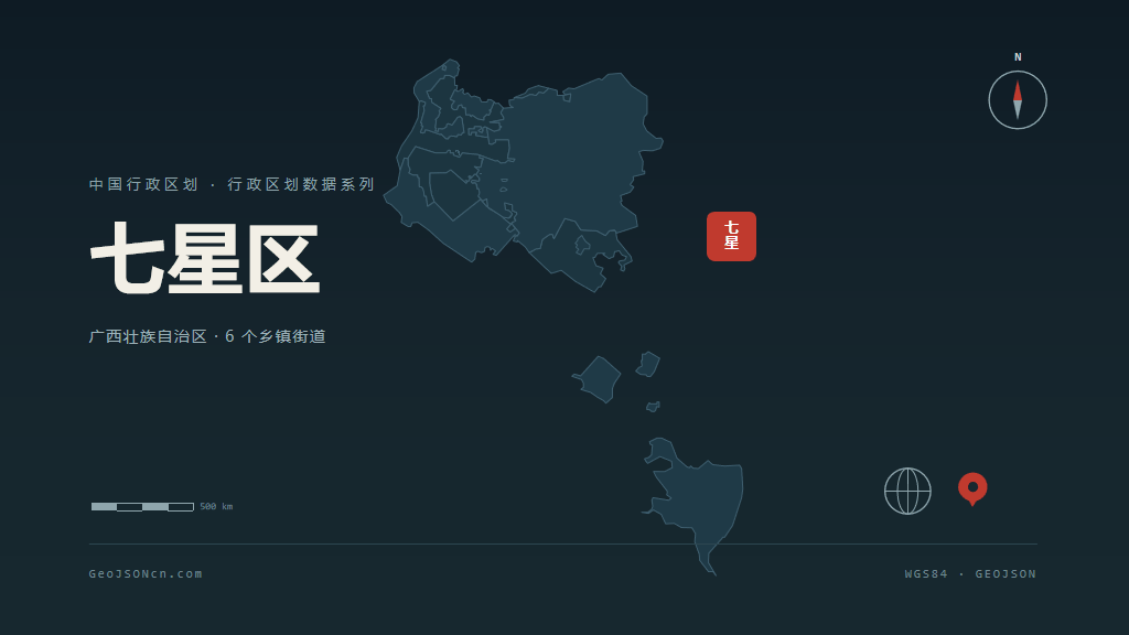 桂林市七星区矢量地图PPT模板预览图
