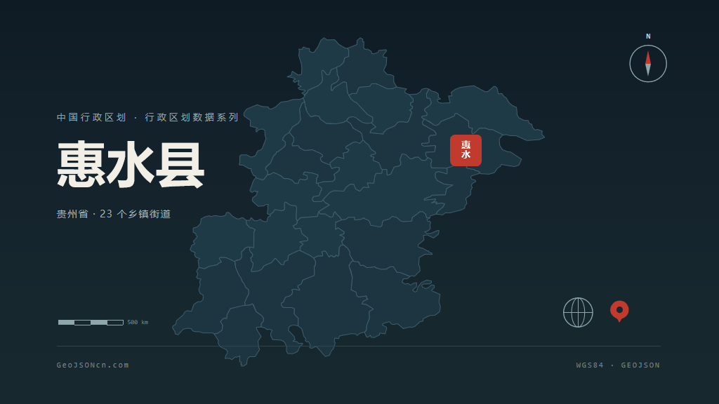 黔南布依族苗族自治州惠水县矢量地图PPT模板预览图