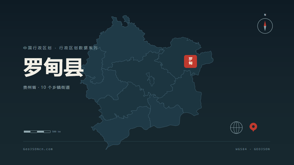 黔南布依族苗族自治州罗甸县矢量地图PPT模板预览（行政区划代码 522728）