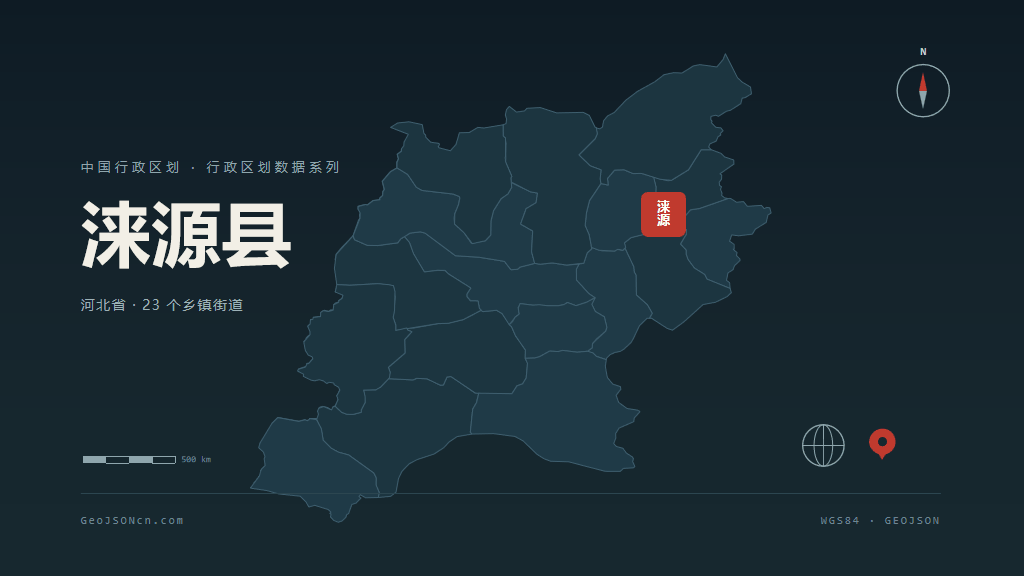 保定市涞源县矢量地图PPT模板预览图