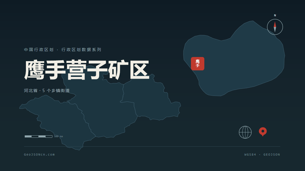 承德市鹰手营子矿区矢量地图PPT模板预览图