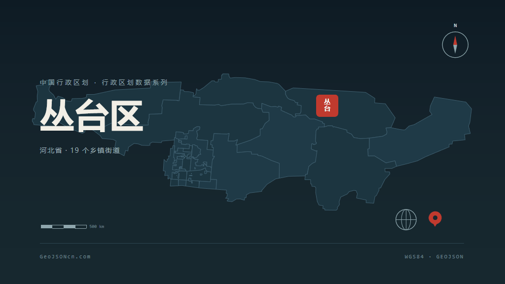 邯郸市丛台区矢量地图PPT模板预览（行政区划代码 130403）