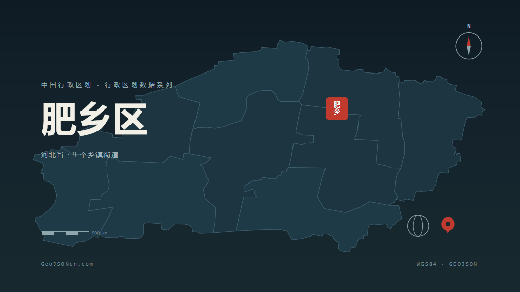 邯郸市肥乡区矢量地图PPT模板预览图