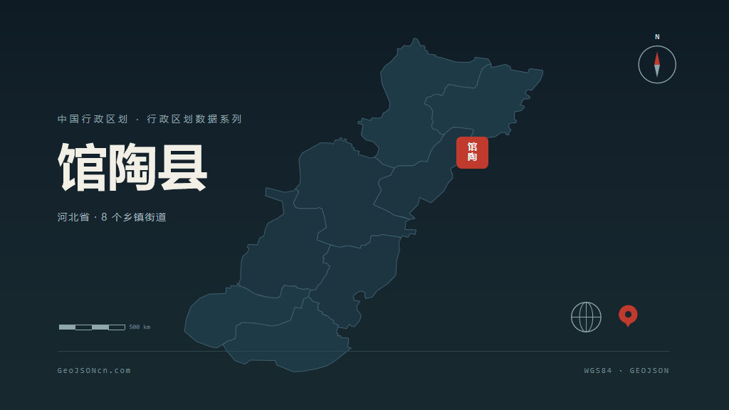邯郸市馆陶县矢量地图PPT模板预览图