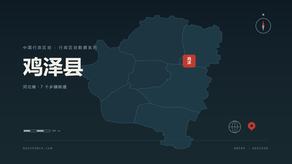 邯郸市鸡泽县矢量地图PPT模板预览图