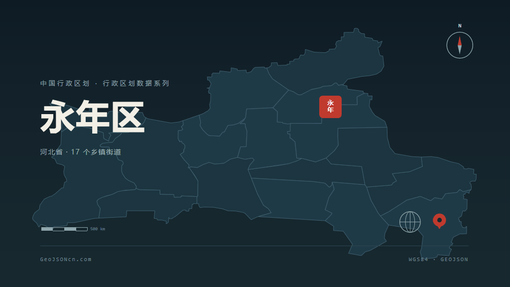 邯郸市永年区矢量地图PPT模板预览（行政区划代码 130408）