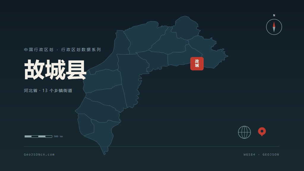 衡水市故城县矢量地图PPT模板预览（行政区划代码 131126）