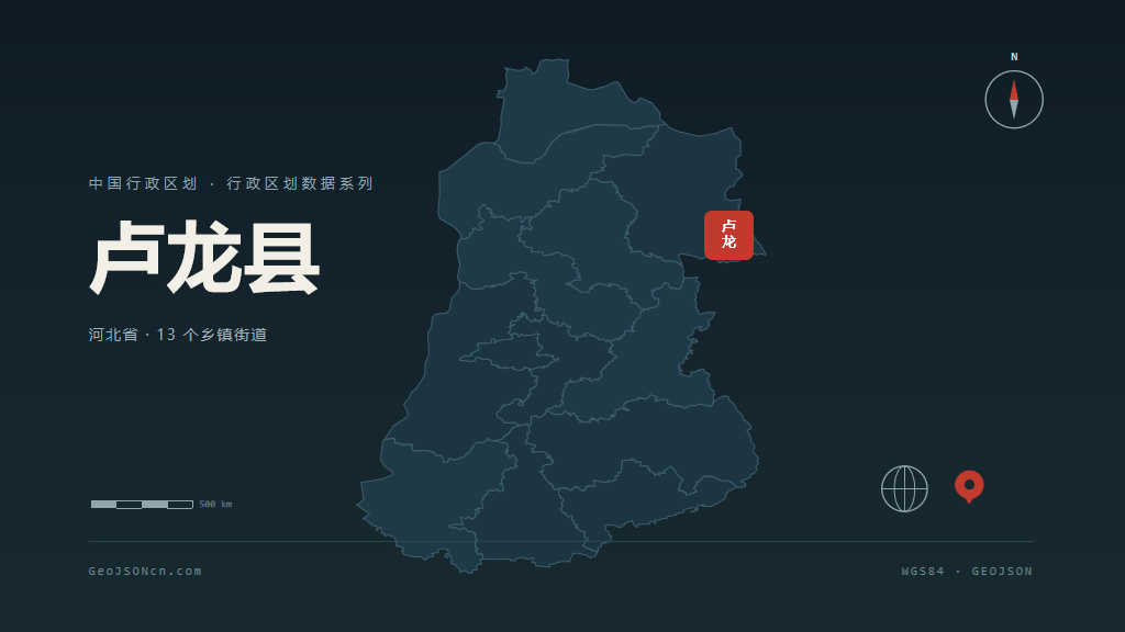 秦皇岛市卢龙县矢量地图PPT模板预览图