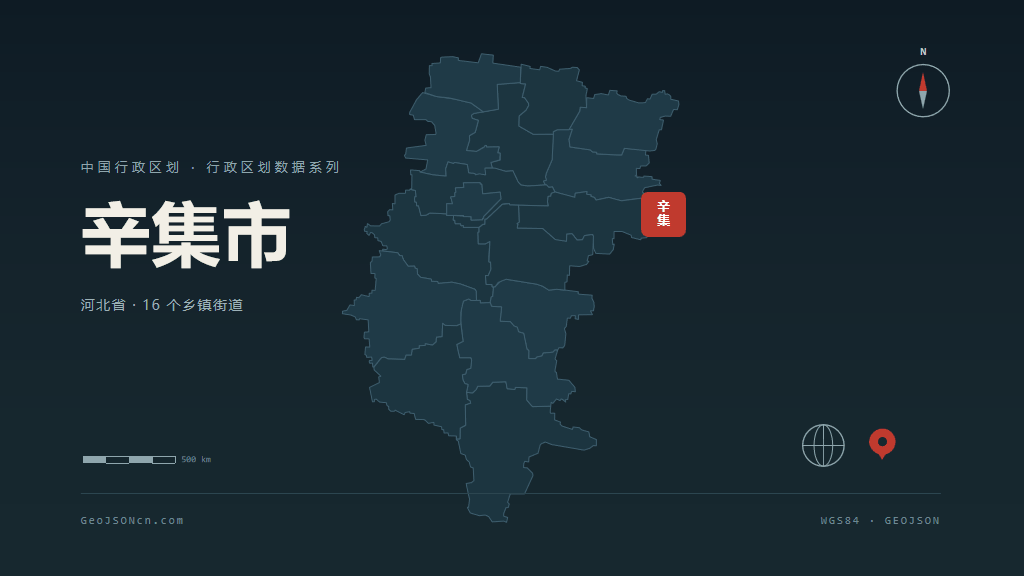 石家庄市辛集市矢量地图PPT模板预览图