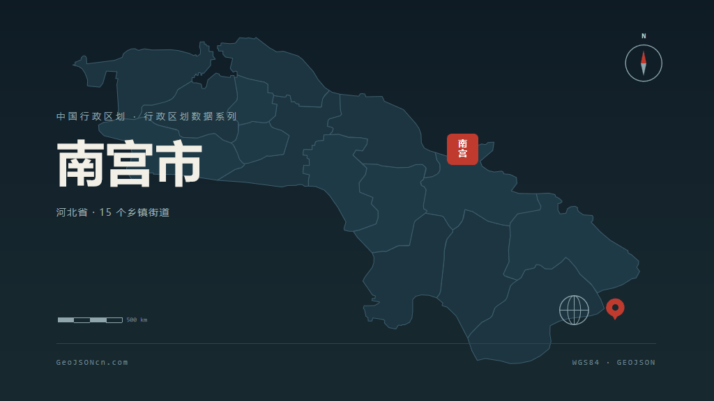 邢台市南宫市矢量地图PPT模板预览图