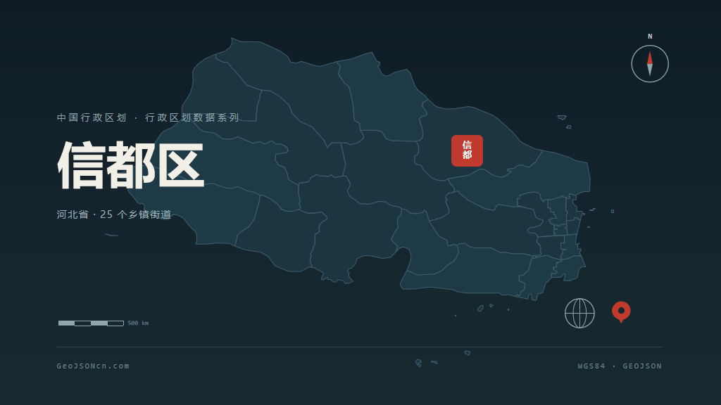 邢台市信都区矢量地图PPT模板预览图