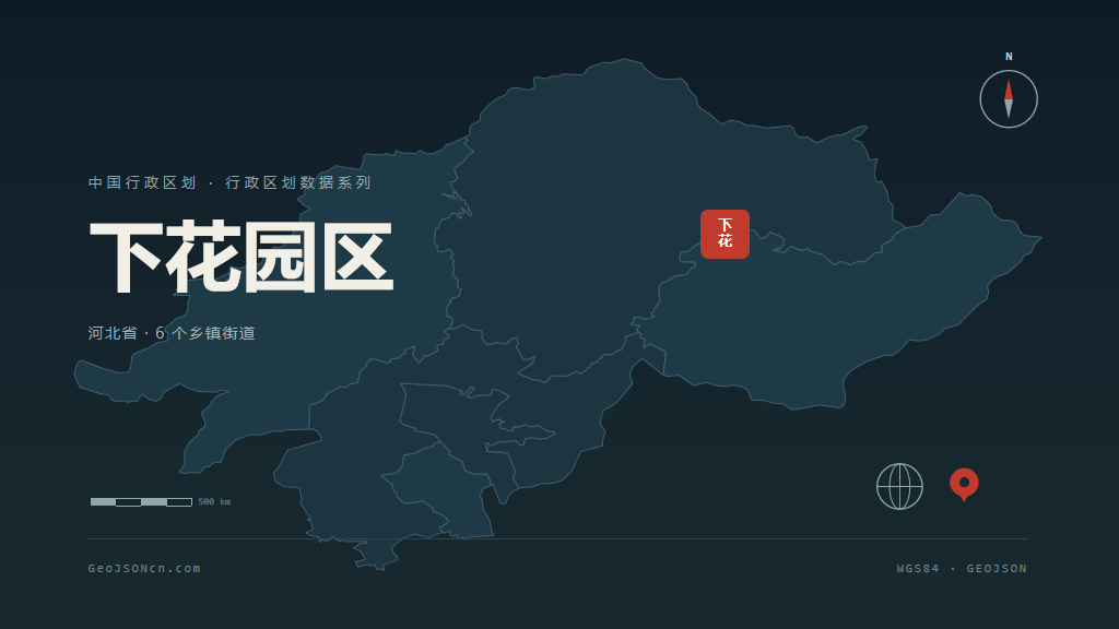 张家口市下花园区矢量地图PPT模板预览图