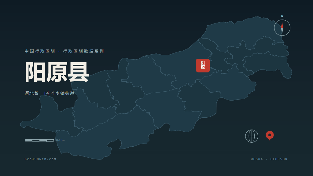 张家口市阳原县矢量地图PPT模板预览图
