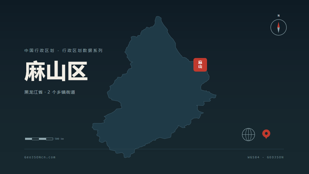 鸡西市麻山区矢量地图PPT模板预览图