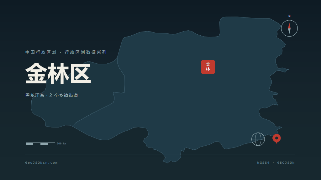 伊春市金林区矢量地图PPT模板预览图