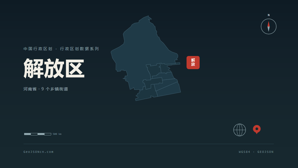 焦作市解放区矢量地图PPT模板预览图