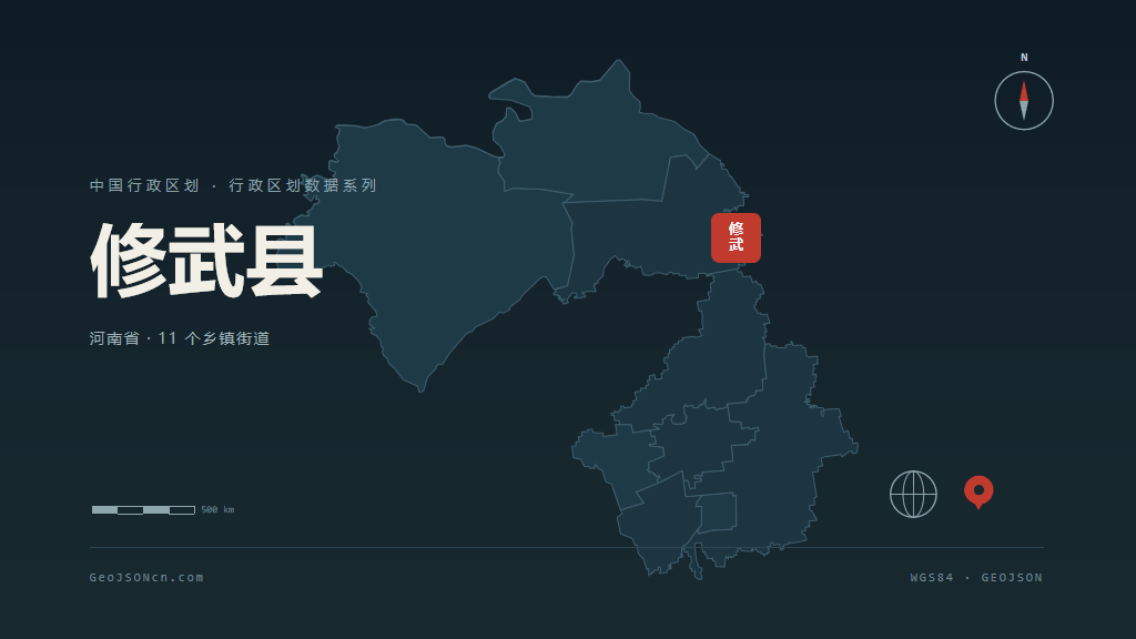 焦作市修武县矢量地图PPT模板预览图