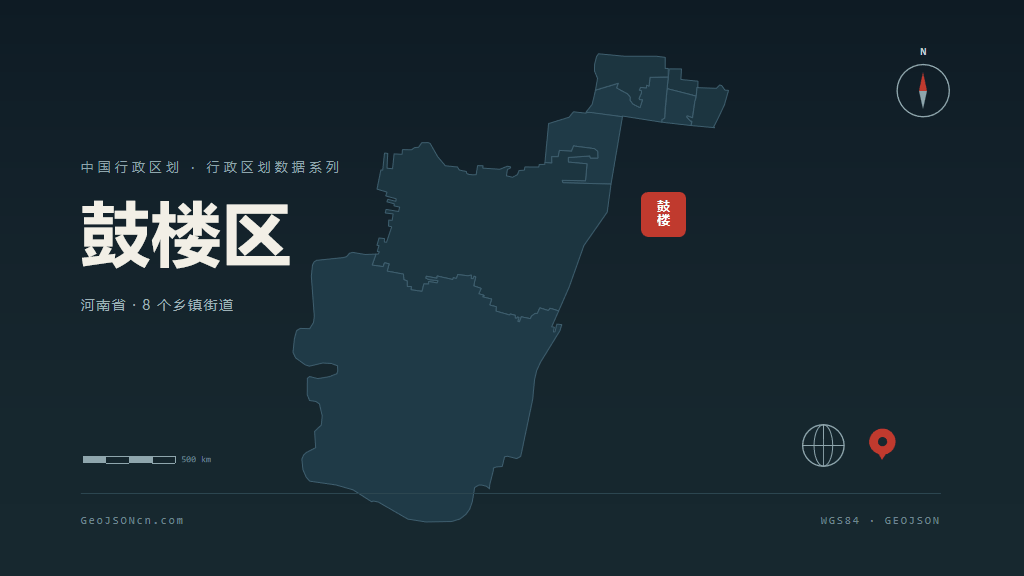 开封市鼓楼区矢量地图PPT模板预览图