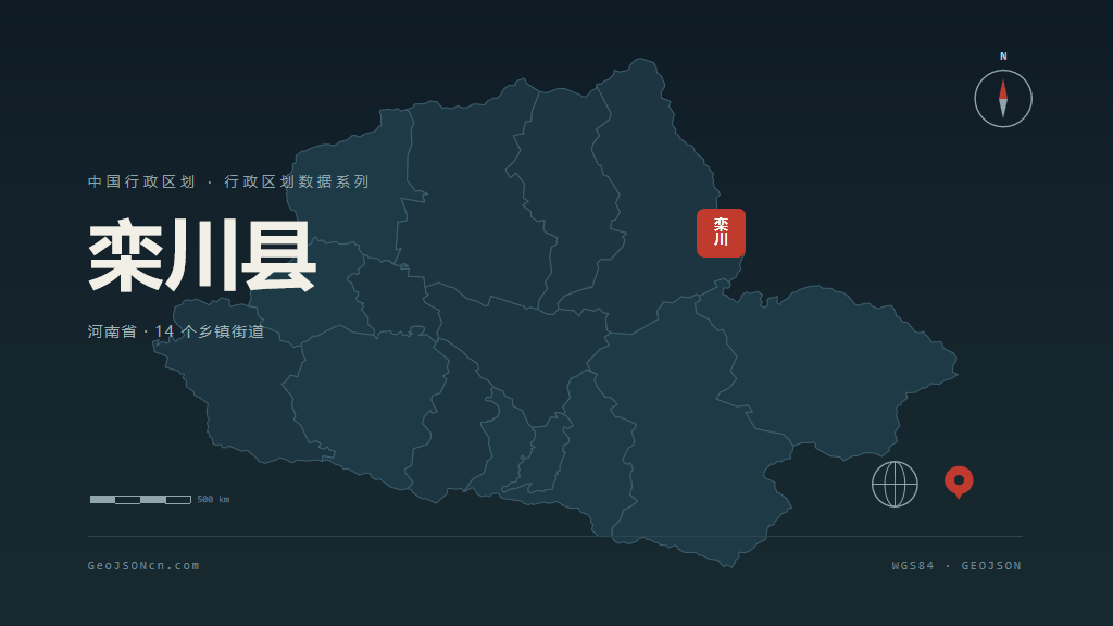 洛阳市栾川县矢量地图PPT模板预览图