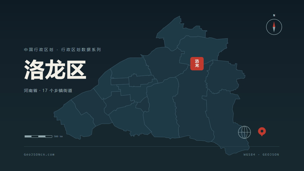 洛阳市洛龙区矢量地图PPT模板预览图
