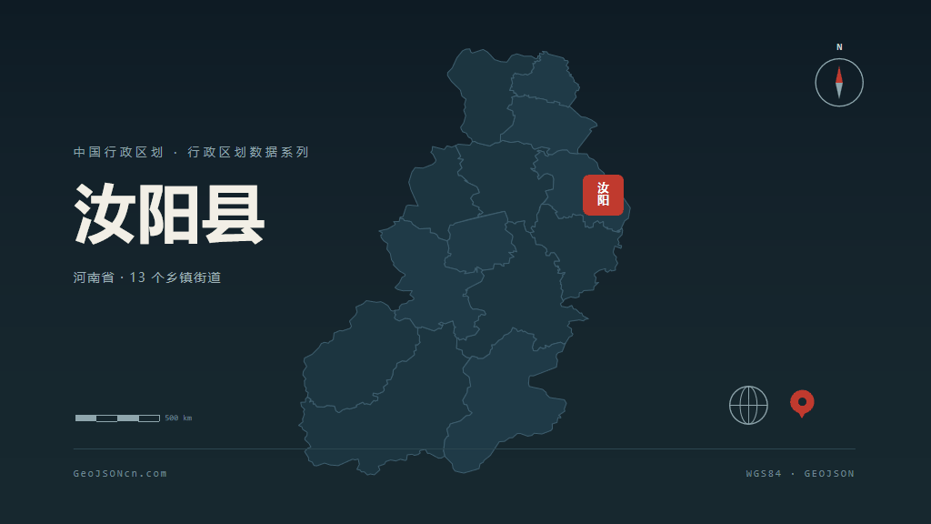 洛阳市汝阳县矢量地图PPT模板预览（行政区划代码 410326）