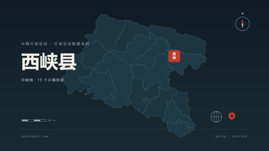 南阳市西峡县矢量地图PPT模板预览图