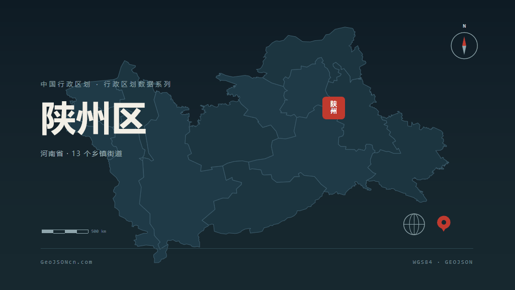 三门峡市陕州区矢量地图PPT模板预览图