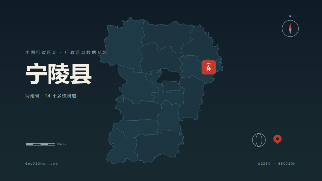 商丘市宁陵县矢量地图PPT模板预览图