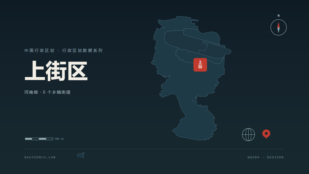 郑州市上街区矢量地图PPT模板预览图