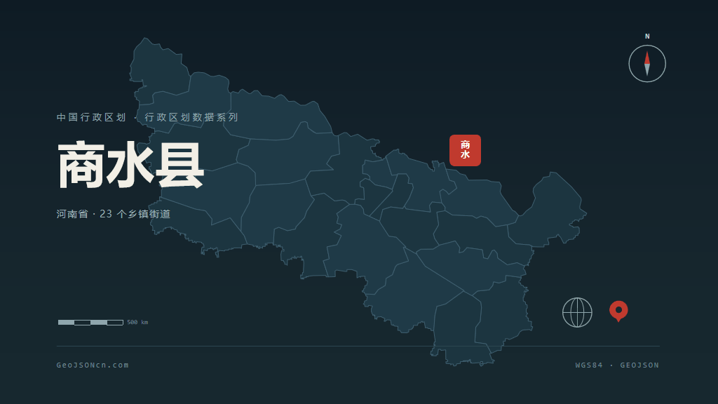 周口市商水县矢量地图PPT模板预览图