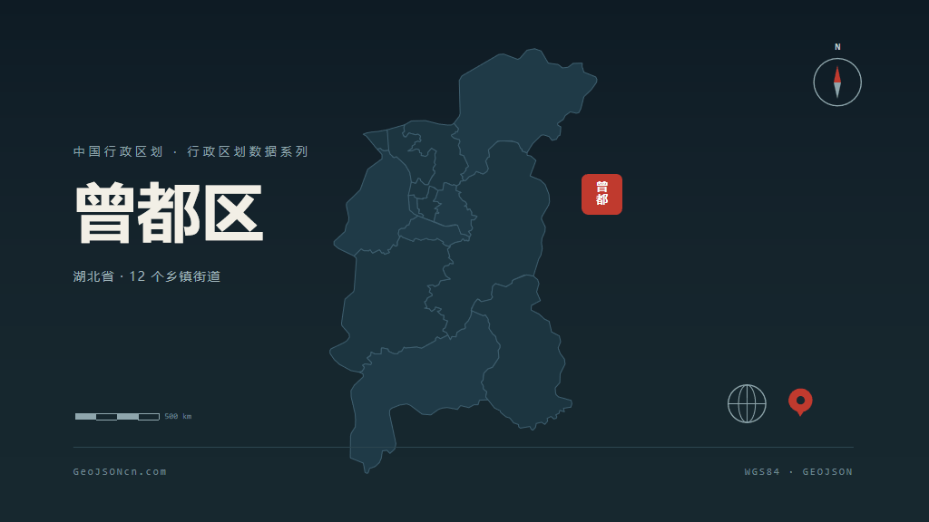 随州市曾都区矢量地图PPT模板预览图