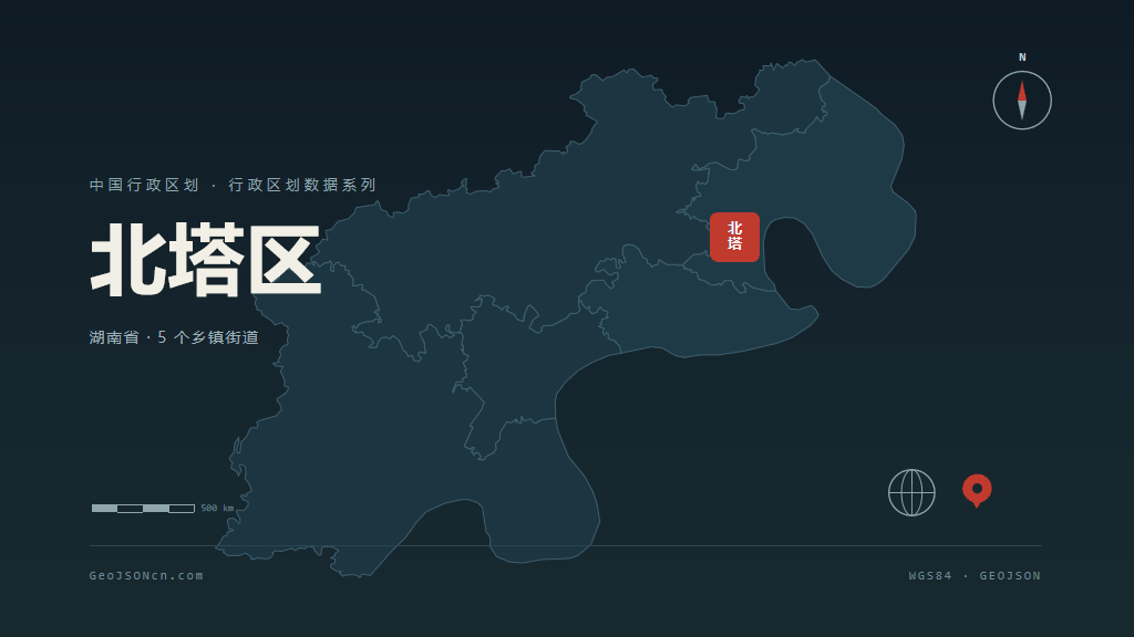 邵阳市北塔区矢量地图PPT模板预览图