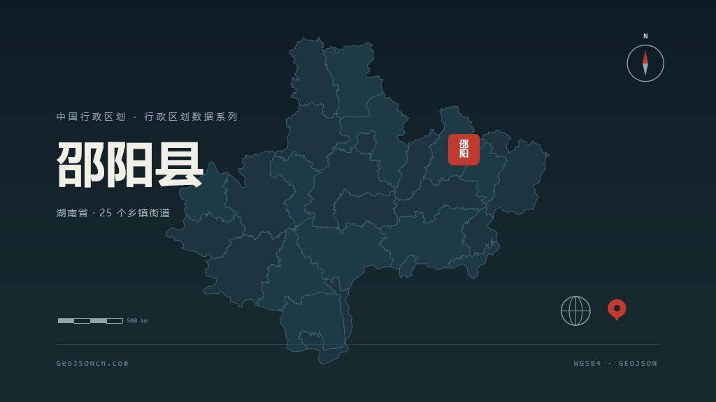 邵阳市邵阳县矢量地图PPT模板预览图