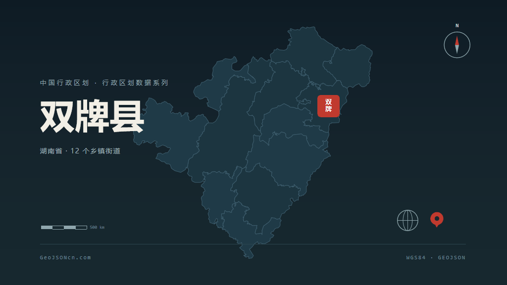 永州市双牌县矢量地图PPT模板预览图