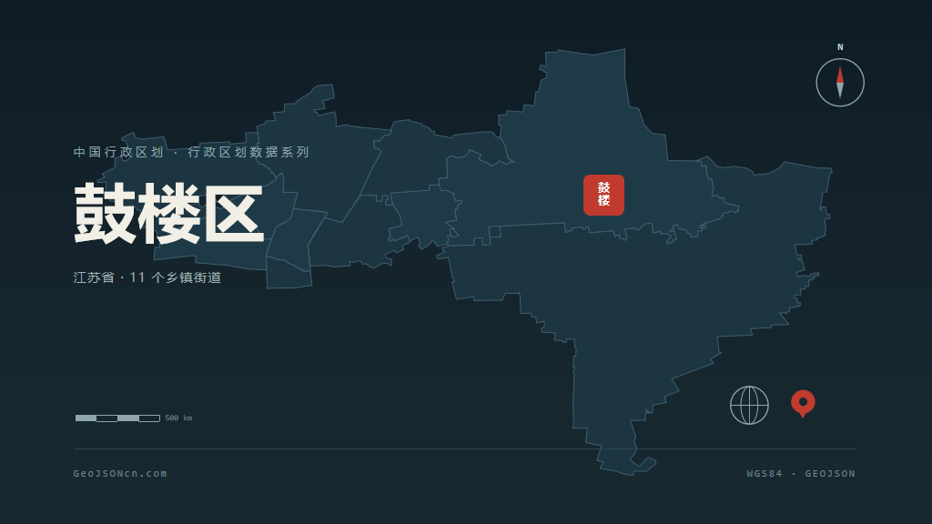 徐州市鼓楼区矢量地图PPT模板预览图