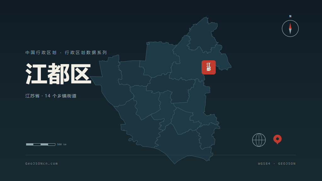 扬州市江都区矢量地图PPT模板预览图