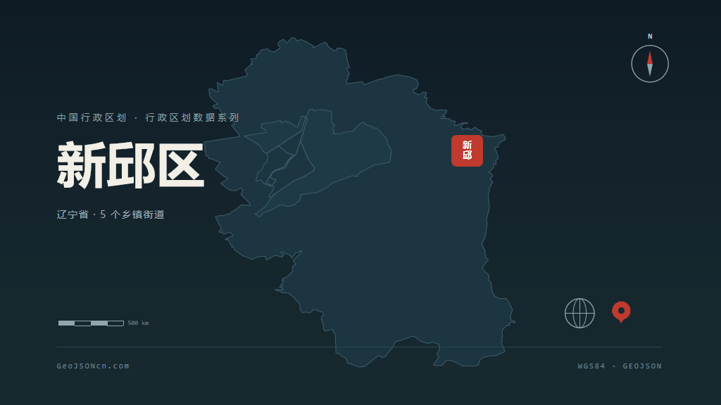 阜新市新邱区矢量地图PPT模板预览图